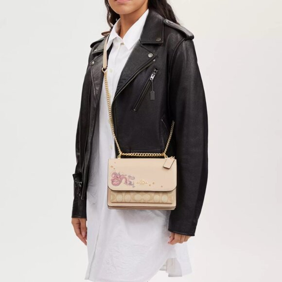 NWT Coach New Year Klare Crossbody Bag Signature Canvas Dragon Motif Leather - Picture 9 of 9